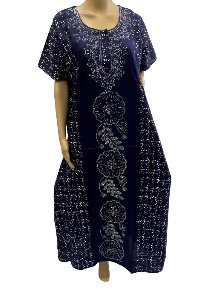 Stone Work Embroidery Nighty