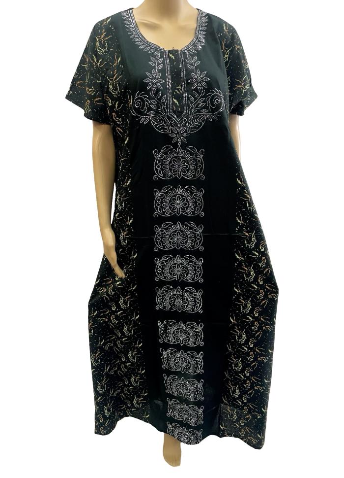 Stone Work Embroidery Nighty